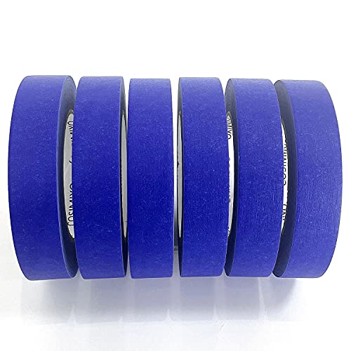 COSIMIXO Blue Original Multi-Surface Painter's Tape,0.94 inches x 60 Yards 6 Rolls Residue Free Wall Painting Blue Masking Tape with Sharp Lines - size: Blue 0.94 in x 60 yds 6-Pack