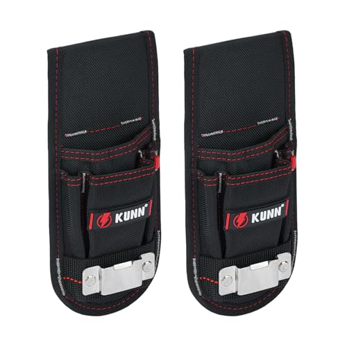 KUNN Small Tool Pouch with Belt Clip Utility 4-Pocket Pouch Holster Lightweight Small Tool Belt Pouches for Carpenters, Technicians