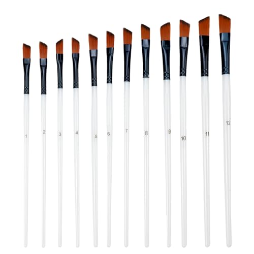 Antrader Angular Paint Brushes for Acrylic Painting,12Pcs
