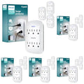 Philips 6-Outlet Extender Surge Protector, 900 Joules, 3 Prong, Space-Saving Design, Protected Indicator LED Light, White, SPP3469WA/37 (Pack of 20) - size: (Pack of 20)