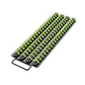 Olsa Tools 80-Slot Portable Socket Organizer Tray With Handle Green/Black - color: Black Tray/Green Clips