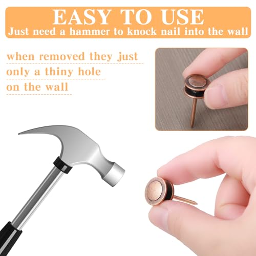 40 Pcs Double Headed Picture Hangers Nails Thumb Tacks, Red Antique - color: Red Antique