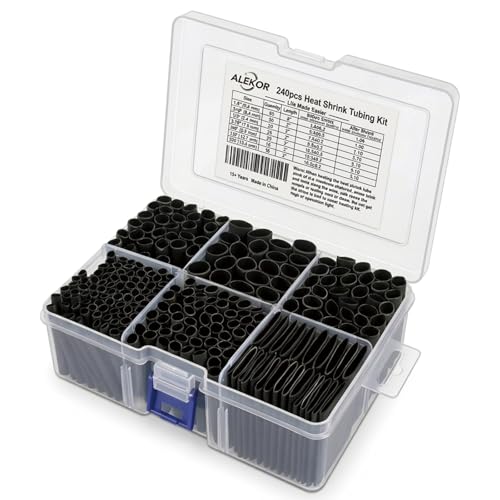 3:1 Dual Wall Heat Shrink Tubing Kit 240 PCS Black