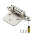 Ravinte Satin Nickel Kitchen Cabinet Hinges, 1/2" Overlay, 20 Pack - size: 1/2" Overlay