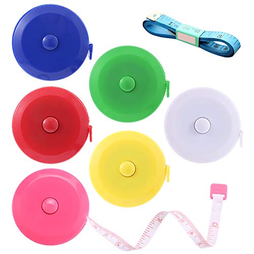 Tape Measures Retractable, Fabric Measuring Tape, 60 Inch Small Sewing Tape Measure for Craft Nursing Medical Travel(6 Pack) - color: 6 Colors Package