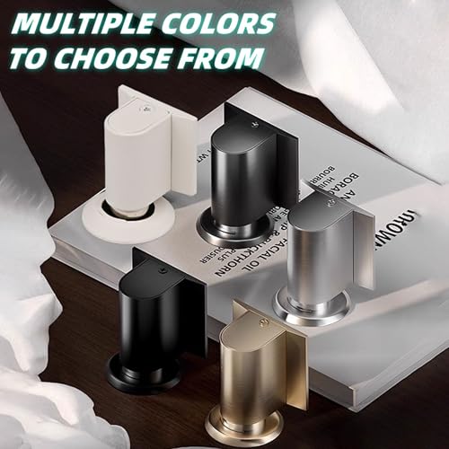 Magnetic Door Stopper No Drilling Height Adhesive Heavy Duty Magnet Doorstop Wedge Stop Catch Bottom Holder to Keep Doors Open (Black) - color: Black
