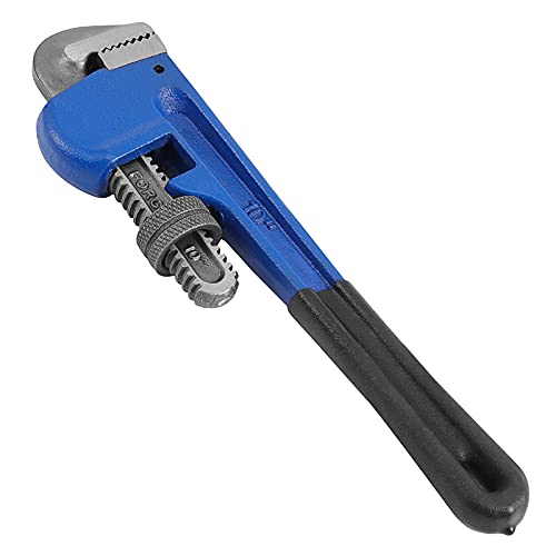 HOIGON 3 Piece Heavy Duty Plumbers Pipe Wrench Set, 8" 10" 14" Heat Treated Adjustable Straight Pipe Plumbing Wrench Set with Soft Grip for Household Plumbing Repairs - color: Blue, size: 8" 10" 14"