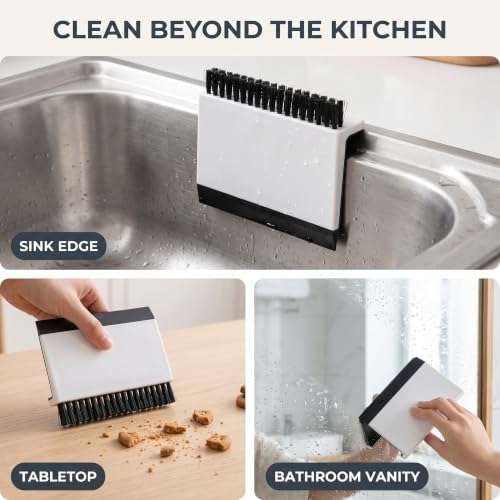 Black Kitchen Sink Squeegee Cleaner Countertop Brush Wiper Vegetable Cleaning Brush Wiper Home Kitchen Tool Accessories Fruit and Vegetable Cleaning Brushes