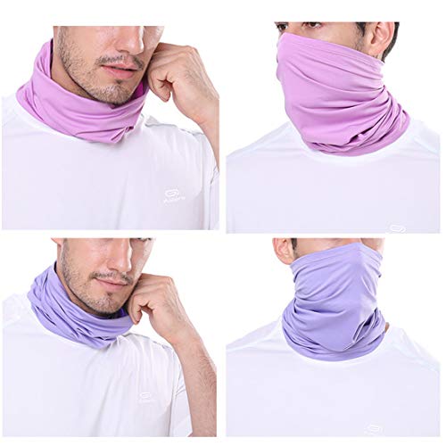 4 PCS UV Protection Neck Gaiter Mask，Breathable Summer Cooling Face Cover - color: 4pcs Purple+rose+pink+light Blue