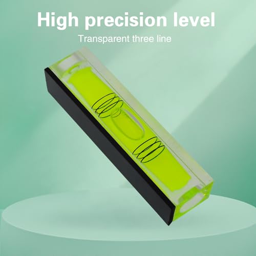 High precision mini bubble, double line small level bubble, three line flat ball level, household ruler can be turned 180 degrees (Magnetic, 55 * 17 * 15mm（4PCS)) - size: 55*17*15mm（4PCS)