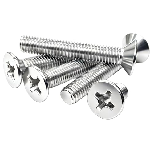 80Pcs M3-0.5x16mm Flat Head Phillips Machine Screw - size: M3-0.5x16mm(80Pcs)