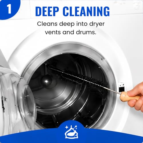 Dryer Lint Brush Vent Cleaner Lint Trap Cleaning Tool Dryer Vent Brush Long Flexible with Wood Handle 27.95Inches Medium Size for Dryer Vent Cleaning DIY Enthusiasts Homeowners (1, PCS) - size: 27.95
