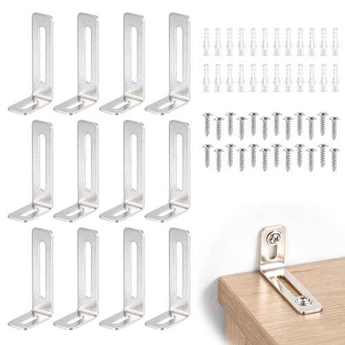 12 Pack Furniture Anchors for Baby Proofing, Furniture Wall Straps - color: Silver Furniture Anchors - 12 Pack