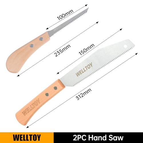 2PC Small Hand Saw,6 inch Japanese Pull Saws with Anti-Slip handle,Flexible Blade,17 TPI Japanese Flush Cut Saw for Flush Cut Woodworking,DIY and Small Project. - size: 2Pcs