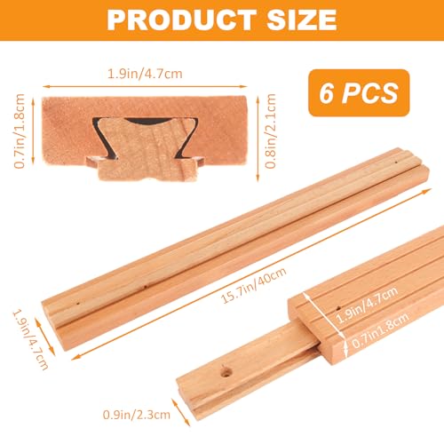 WOPPLXY 6 PCS Wood Drawer Slides, 16 Inch Wooden Drawer Slides, Wood Center Mount Drawer Slides Replacement Part