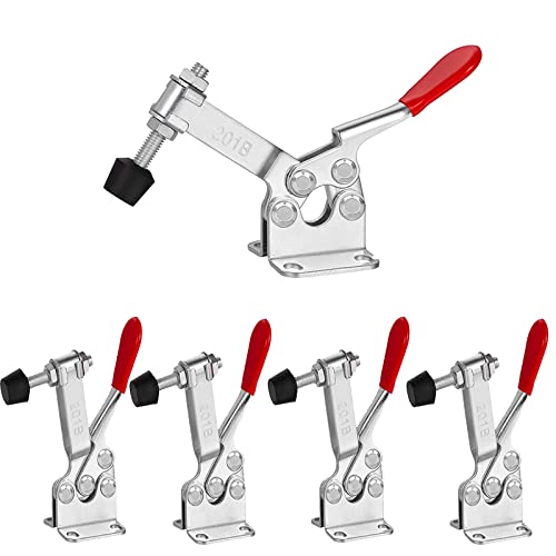 Toggle Clamp 201B 220Lbs Holding Capacity Heavy Duty Medium Hold Down Clamp Quick-Release Horizontal Clamp（5Pack) - style: 201B(5Pack)