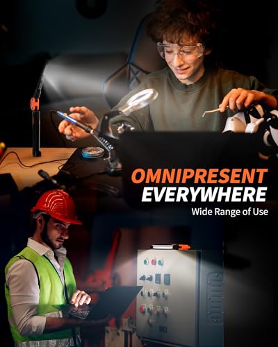 LED Work Light, Foldable Magnetic Work Light,Mechanic Light with 180°Rotate - color: Orangey