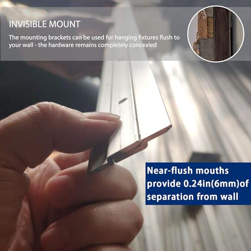 French Cleat Heavy Duty, Aluminum French Cleat, Headboard Wall Mounting Brackets with Screws, Heavy Mirror Mounting Hardware (36 Inch-2 Pairs, Support 200 lbs) - size: 36 Inch-Thick