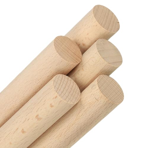 ALBO 1" x 36" Wooden Dowel Rods Set - 5 Pack Birch Natural Strong Craft Sticks Stair Rails Shelf Supports Decor Hardwood Smooth Finish Woodworking Material DIY Furniture Bulk Value Pack - size: 1" x 36" 5 Pcs