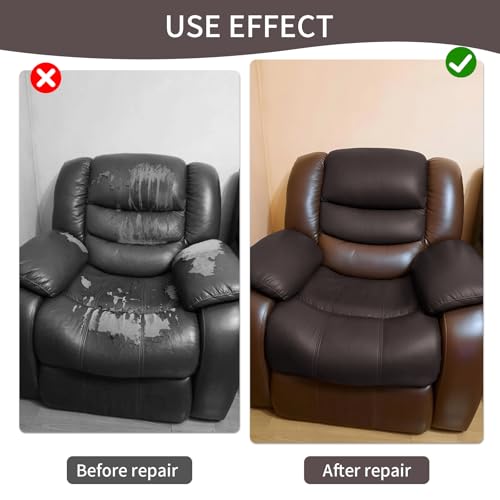 BSZHTECH Leather Repair Tape Self-Adhesive Leather Repair Patch for Couch Furniture Sofas Car Seats Advanced PU Vinyl Leather Repair Kit (Dark Brown, 3.9X79 inch) - color: Dark Brown, size: 3.9X79IN