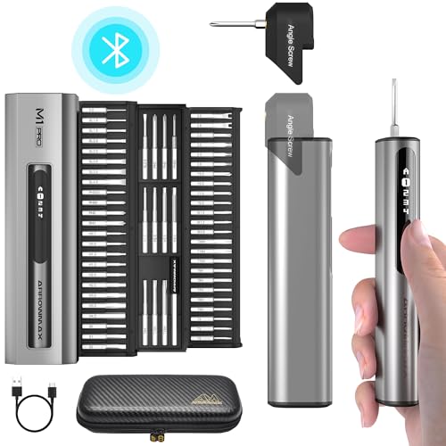 AM ARROWMAX Mini Electric Screwdriver & Removable Angle Screw, 60 in 1 7.4V Precision Electric Screwdriver Set, Repair Tool Set For Phone Camera Watch Laptop (M1 PRO PLUS) - style: M1 PRO PLUS