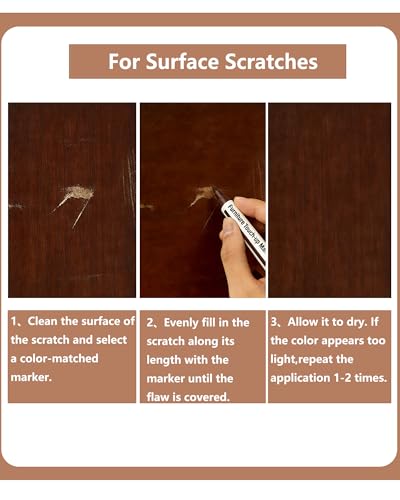Wood Repair Kit - Furniture Markers for Touching Up Hardwood Scratches, Holes, Cracks, Stains, Laminate Floor, Cabinets, and Tables