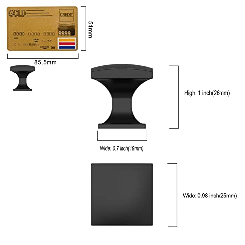 Amerdeco 10 Pack 1 Inch Matte Black Cabinet Knobs - color: Matte Black, size: 1.33"/34MM Diameter