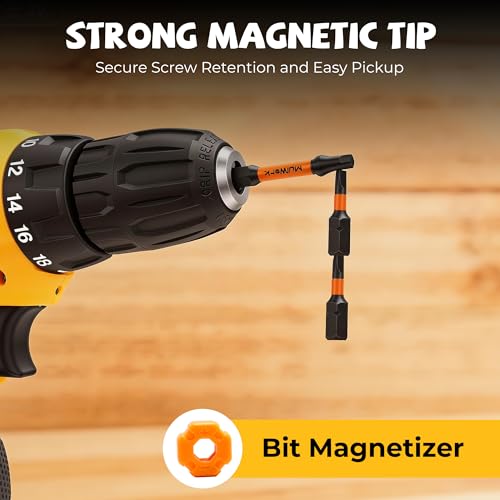 MulWark 43-Piece Impact Screwdriver Bit Set, Impact Rated S2 Steel Drill Bits with Magnetic Color-Coded Torx Bit Set & Magnetizer, Professional Drill Bit Set for Impact Drivers, DIY & Home Repair