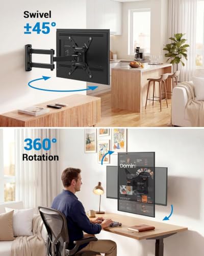 Pipishell Full Motion TV Wall Mount for Echo Show 21/15 and 13-43 Inch Flat Curved Screen TVs & Monitors, Max VESA 200x200mm up to 44lbs, TV Mount Wall Bracket with Rotation Swivel Tilt Extension - size: 13-43 Inch, style: TV Mount without LED