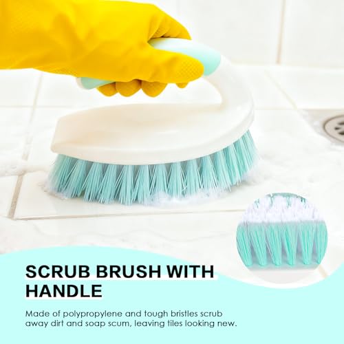 3 Pack Bathroom Scrub Brush Set, Heavy-Duty Scrub Brushes for Cleaning