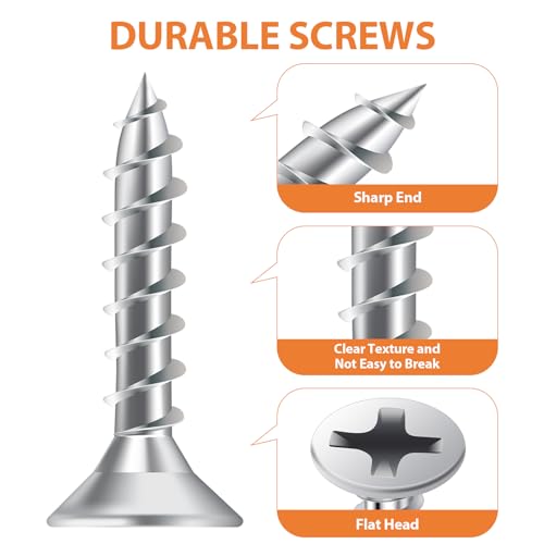 MAPVOLUT 32 PCS L Bracket, Heavy Duty L Brackets for Wood Shelves, with 100* Screws, 90 Degree Stainless Steel Corner Angle Bracket Metal Shelf Brackets Corner Cabinet, 16*(1.6x1.6in), 16*(0.8x0.8in) - size: 2 SIZE Silver