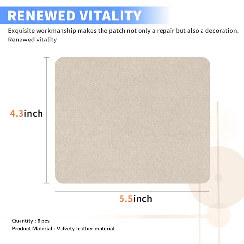 Azobur Sofa Repair Patch, 6 Piece Microfiber Patches, Self Adhesive Fabric Patch Repair, Luxurious Look, Quick Fix Sofa (Beige) - color: Beige