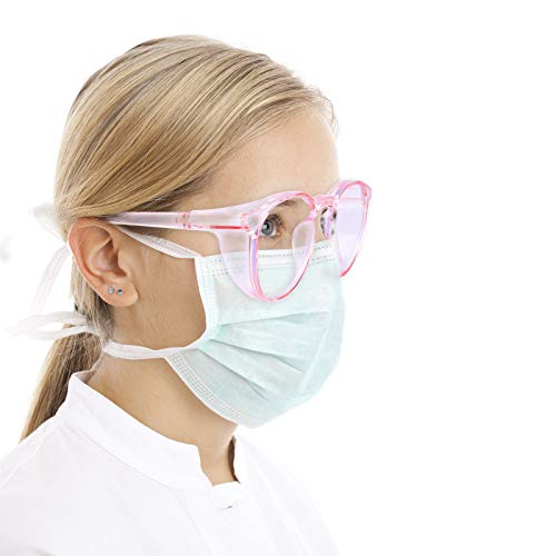 2 Pairs Anti Fog Safety Goggles Protective Glasses Blue Light Blocking Eyeglasses for Men Women - color: Round Transparent+purple