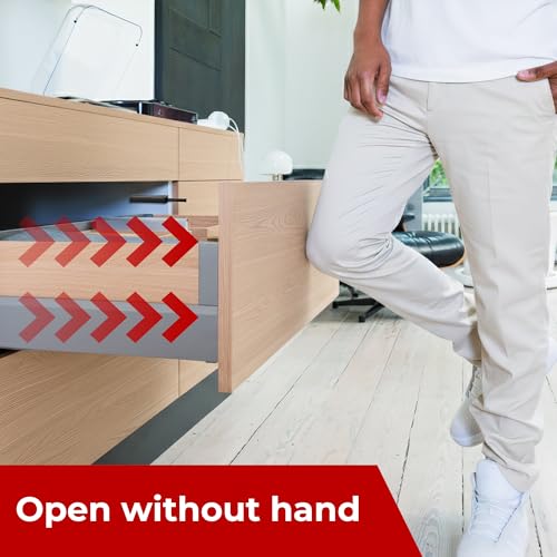 Black Push-to-Open Style Touch Latch — Screw-Mount for Self-Closing Hinges, Cabinet Doors, Soft Close Magnetic Latches, On Cabinets Hardware (Replace for Blum Tip Systems)