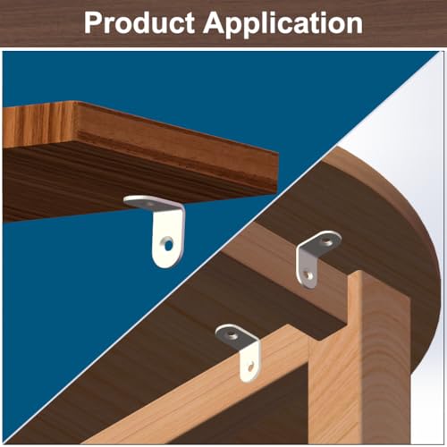 20 Pcs White L Bracket 1 Inch Stainless Steel Corner Braces, 25x25MM 90 Degree Right Angle Joint Brackets for DIY Wood, Furniture, Frame, with Screws - size: L/1inch*1inch 20Pack