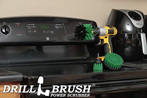 Drill Brush Attachment - Oven Scrubbing Brush Set - Air Fryer Cleaning Tool - color: Green