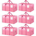 6 Pack Extra Heavy Duty Large Moving Bags with Strong Zipper, Pink - color: Pink, size: 6 Pack