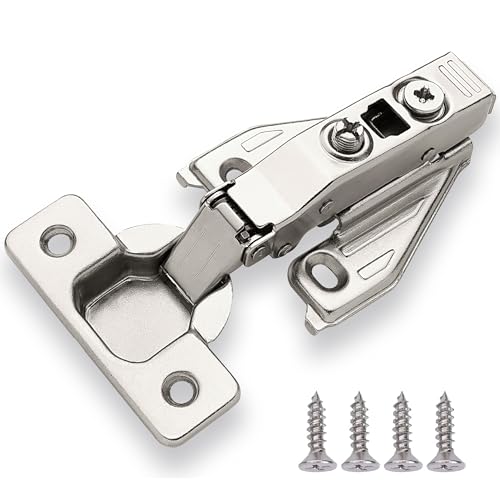 DecoBasics (20 PCS) Full Overlay Soft Close Cabinet Hinges for Kitchen Cabinets - 105° Face Frame Concealed Cabinet Door Hinge -3 Way Adjustability -Clip on Plate & Matching Screw 4 Easy Installation