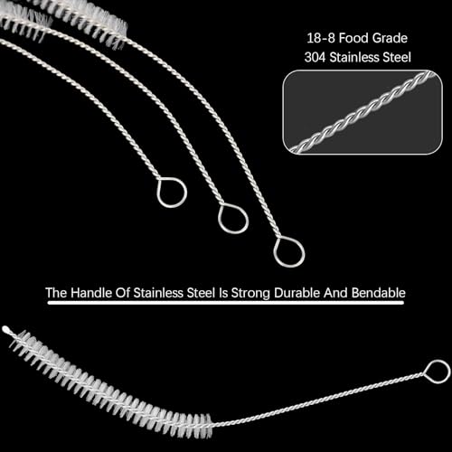 TrelaCo 50 Pcs Tracheostomy Cleaning Brushes, 10mm Nylon Trach Tube