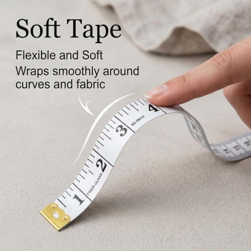 2 Pack Soft Tape Measure Retractable Measuring 60"/150cm Double Scales - color: Black White-2pcs