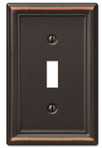 Amerelle 149TDB Chelsea Wallplate, 1 Toggle, Steel, Aged Bronze, 1-Pack - color: Aged Bronze, size: 1 Toggle