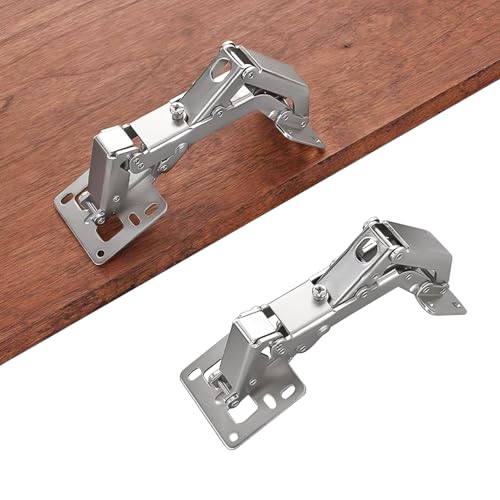 Qrity Kitchen Cabinet Door Hinges 170 Degree Hidden Frameless with Screws - size: 2 Pcs Hinges