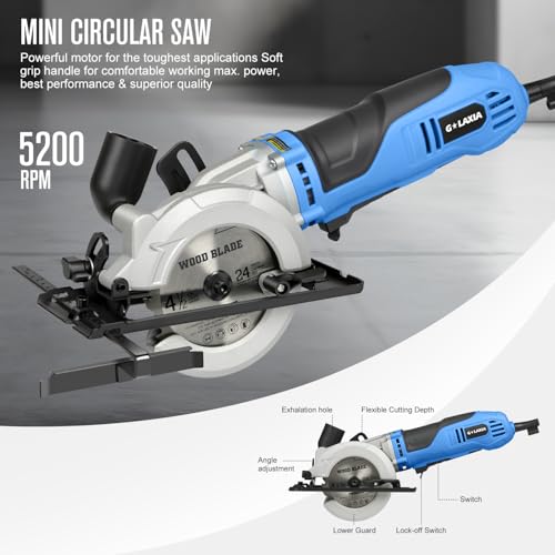 6 Amp Mini Circular Saw Corded Compact Saw for Wood, PVC Pipe - style: Corded 6A