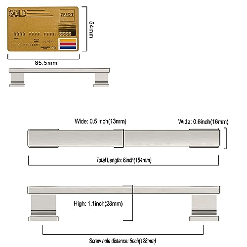 Amerdeco 10 Pack Brushed Satin Nickel Cabinet Pulls 5" - color: Brushed Satin Nickel, size: 5" hole center