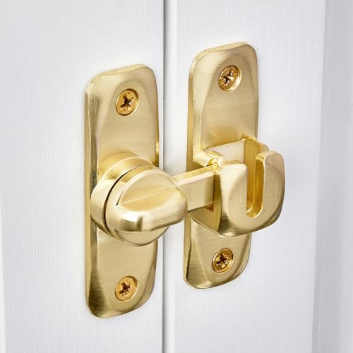 Gold Barn Door Latches,90/180 Degree Gate Lock_B - color: Gold