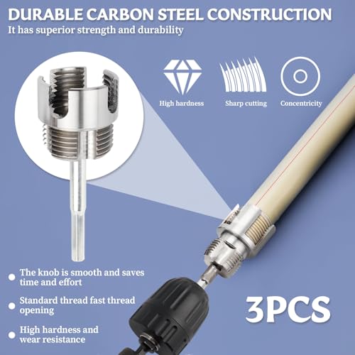 3Pcs PVC Pipe Threader Kit, 1/2, 3/4 and 1 Inch Pipe Thread Cutting Tool