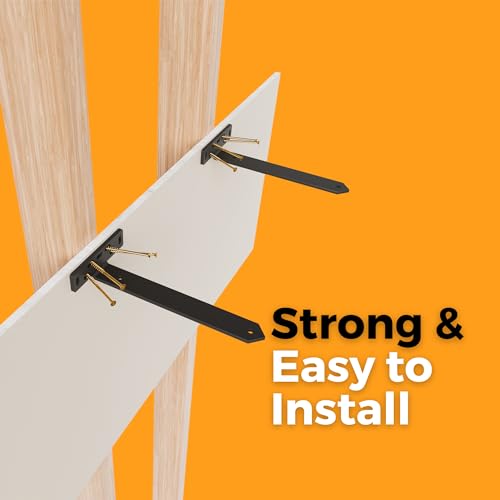 4 x Heavy Duty L Shelf Brackets with Triangle Gusset (8.5" D x 5" W x 1 1/4" H) Black, 6mm Thick Steel Wall Brackets for Floating Shelves, Mantel and Open Shelving, Hardware Included - color: Black, size: 8.5 inch - L Shape Triangle