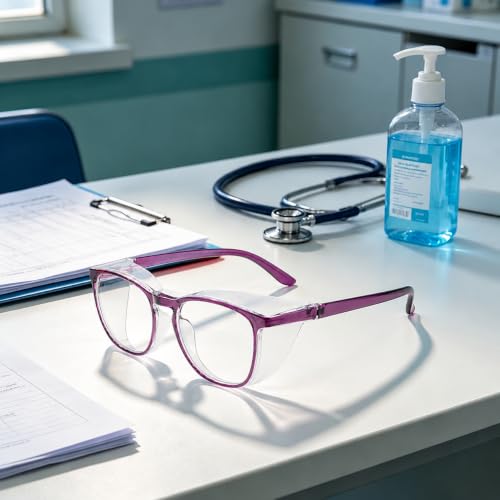 Safety Glasses Goggles for Women Girls Anti Fog Protective Eyewear Glasses - color: Deep Blue+deep Purple