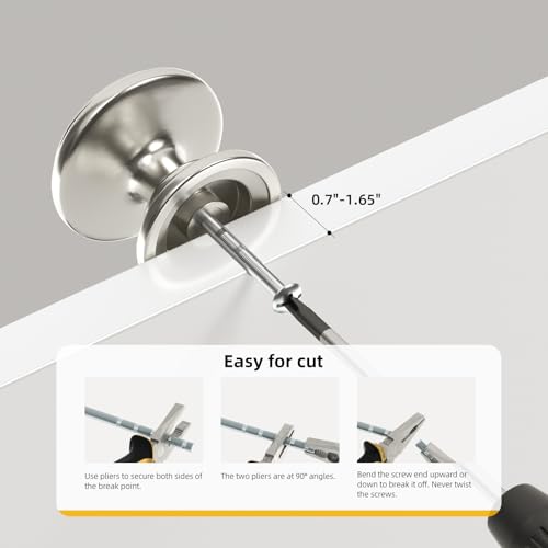 Goldenwarm Cabinet Knobs, Brushed Nickel Dresser Knobs 1-1/5 Inch 10 Pack Round Kitchen Hardware, Solid Zinc Alloy, Single Hole, Screws Included, Drawer Knob for Cupboard Dresser Bathroom Vanity - color: Brushed Nickel
