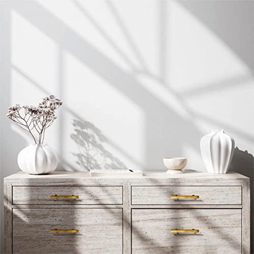Estmoon 30 Pack Brushed Brass Cabinet Handles 3 Inch Gold Cabinet Pulls Modern Square Drawer Pulls Brass Gold Dresser Pulls Hardware Kitchen Handles for Cabinets and Drawers, 5" Total Length - color: Brushed Brass